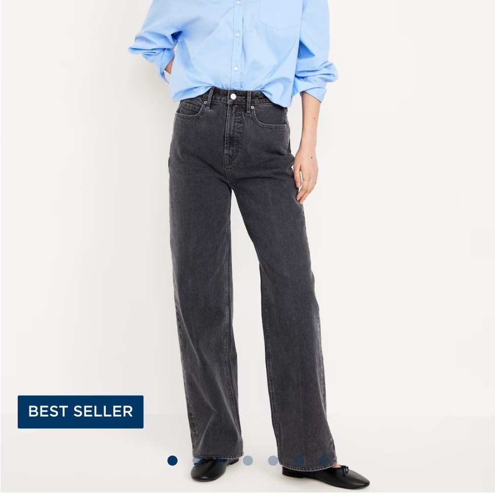 Old Navy Sky Hi Wide Leg Black Jeans - NWT - Size 0